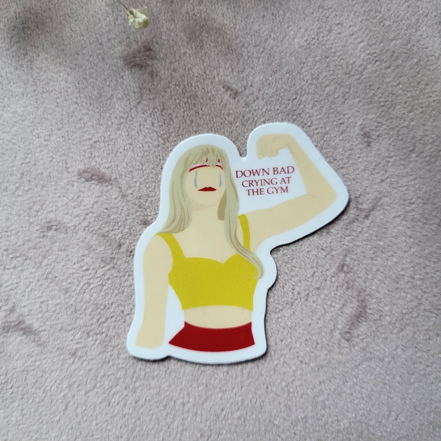 Down Bad Crying At The Gym Sticker